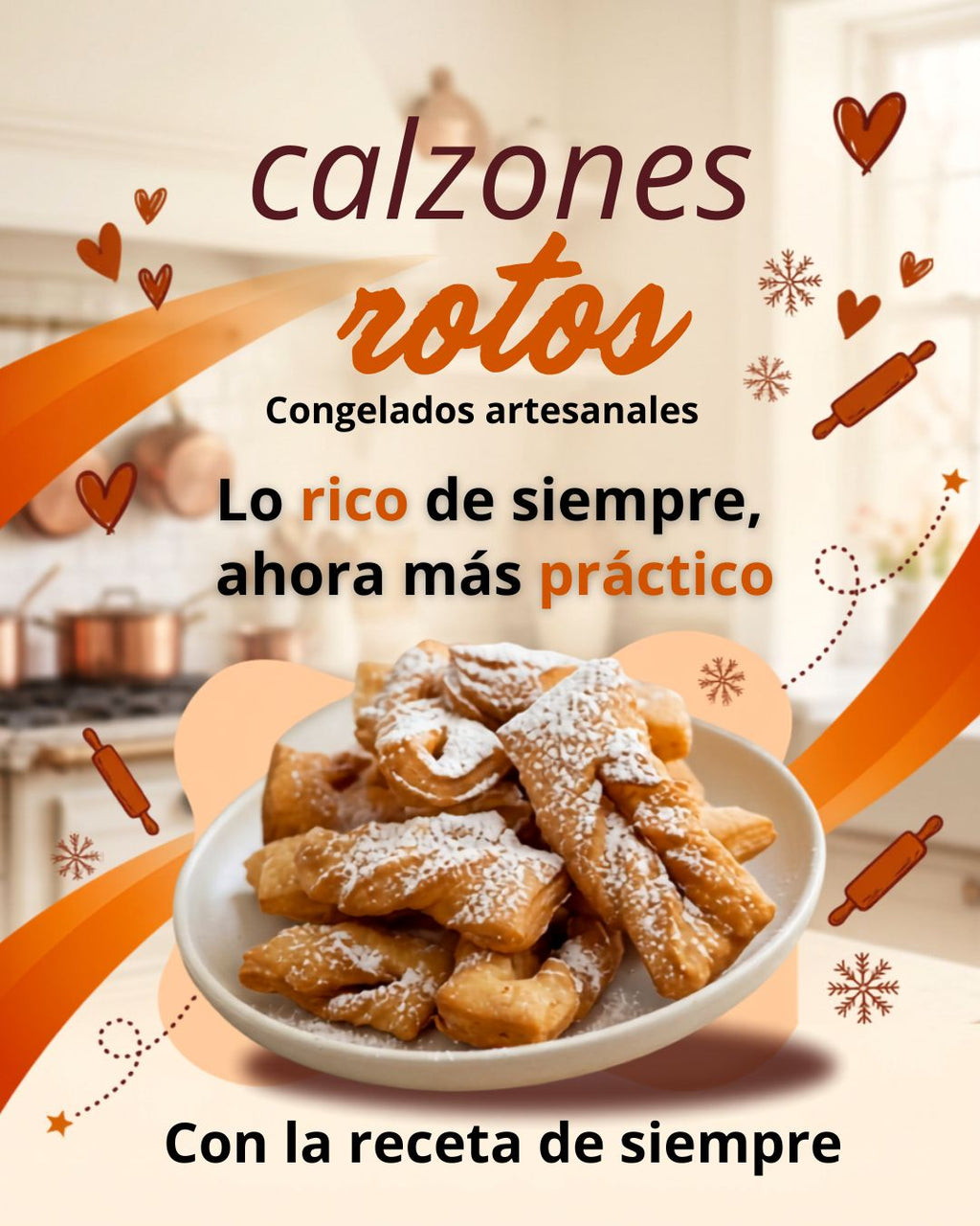 Calzones Rotos Artesanales congelados - 10 Und.