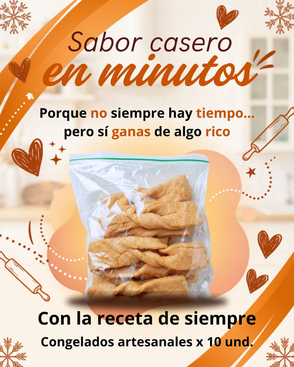 Calzones Rotos Artesanales congelados - 10 Und.