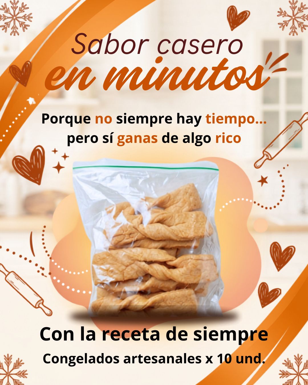 Calzones Rotos Artesanales congelados - 10 Und.