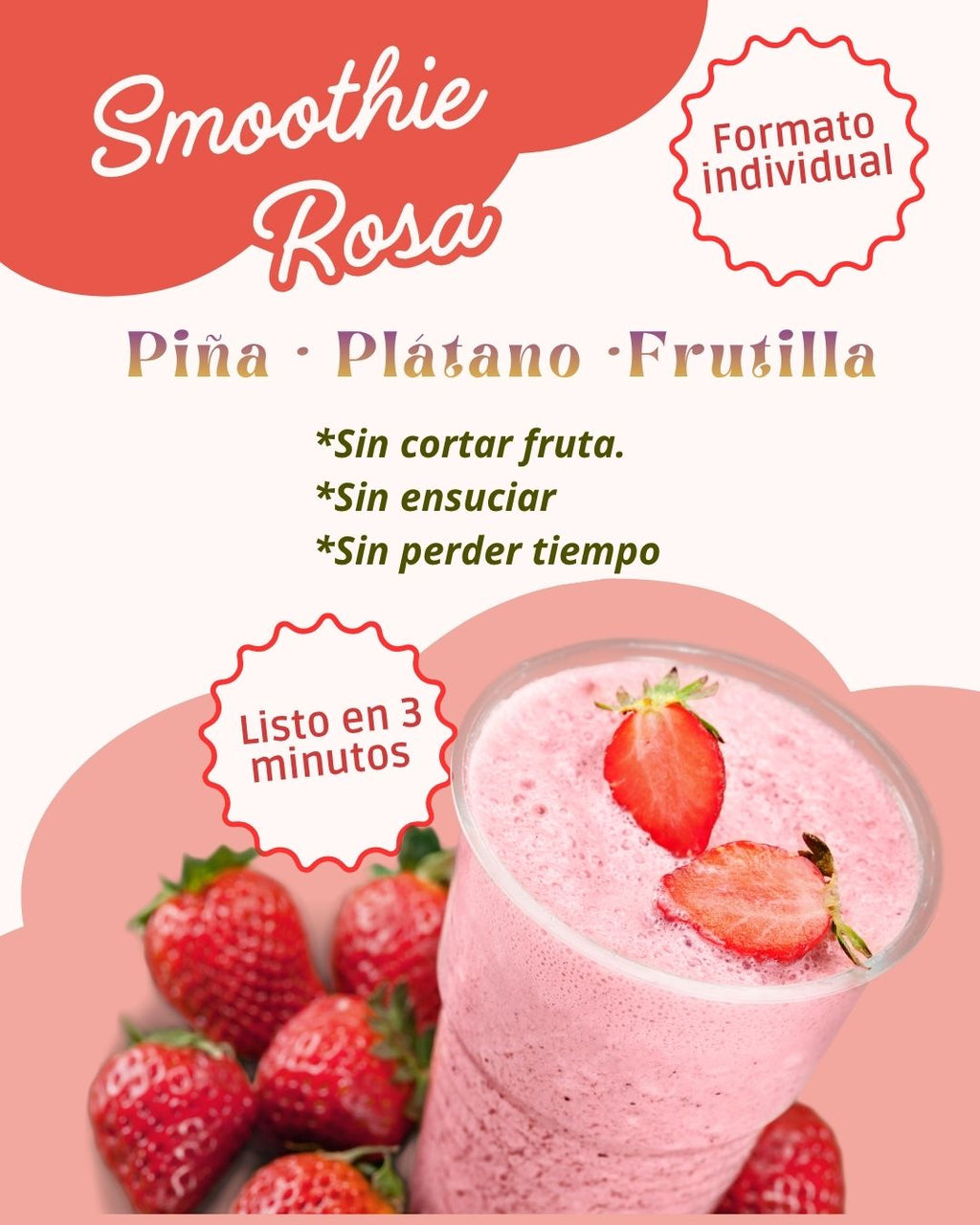 Smothie Rosa - Listo en 3 minutos