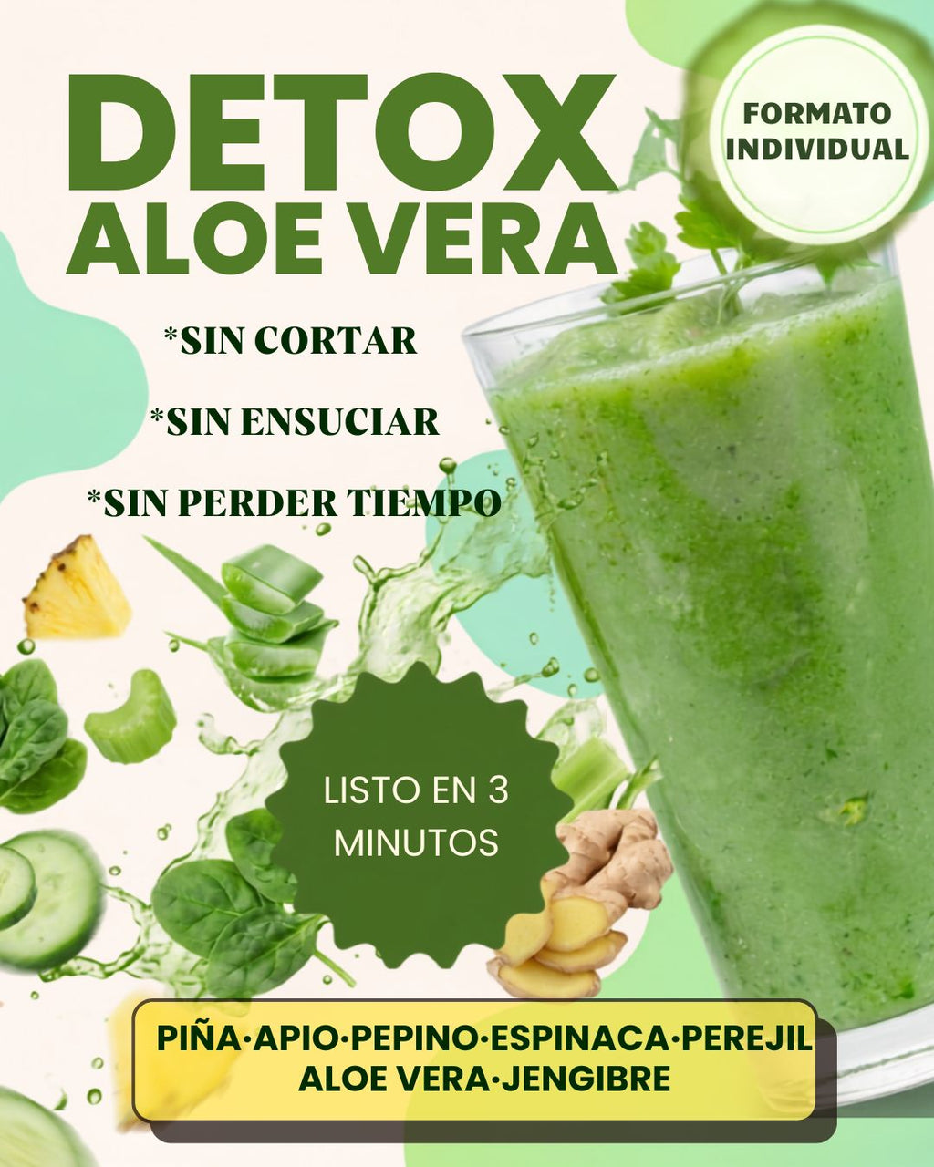 Detox Aloe Vera- Listo en 3 minutos